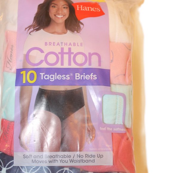 Hanes Breathable Cotton 10 Pack Tagless Briefs Size 9-2XL - Picture 6 of 7